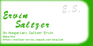 ervin saltzer business card